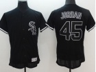 Chicago White Sox #45 Michael Jordan Black Lights Out Flexbase Jersey