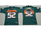 Youth Miami Hurricanes #52 Ray Lewis Green College Football Jersey