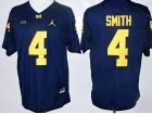 Brand Jordan Michigan Wolverines #4 De'Veon Smith Navy Blue College Football Jerseys