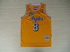 Los Angeles Lakers #8 Kobe Bryant Yellow Stitched 1996-97 Hardwood Classic Basketball Jersey