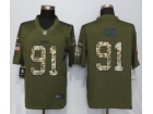 Philadelphia Eagles #91 Fletcher Cox Green Salute To Service Nike Limited Jerseys