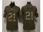 Washington Redskins #21 Sean Taylor Green Salute To Service Limited Football Jerseys