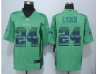 Seattle Seahawks #24 Marshawn Lynch Green Strobe Limited Football Jerseys