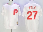 Philadelphia Phillies #27 Aaron Nola White Strips Throwback Jerseys