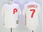 Philadelphia Phillies #7 Maikel Franco White Strips Throwback Jerseys