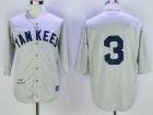 New York Yankees #3 Babe Ruth Hemp Grey 1929 Throwback Jersey