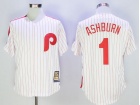 Philadelphia Phillies #1 Richie Ashburn White Pinstrip Throwback Jerseys