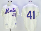 New York Mets #41 Tom Seaver Cream Pinstrip 1969 Throwback Jerseys