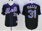 New York Mets #31 Mike Piazza Black With 2016 Hall Of Fame Pacth Jersey