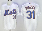 New York Mets #31 Mike Piazza White Throwback Jersey