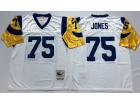 St.Louis Rams #75 Deacon Jones White Throwback Jersey