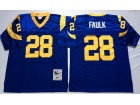 St.Louis Rams #28 Marshall Faulk Blue Throwback Jersey