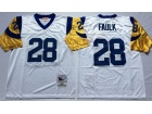 St.Louis Rams #28 Marshall Faulk White Throwback Jersey