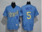 Kansas City Royals #5 George Brett World Series Champions Blue Gold Program Flexbase Jersey