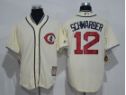 Chicago Cubs #12 Kyle Schwarber Cream 1929 Turn Back Cooperstown Cool Base Jerseys