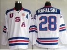 Team USA #28 Brian Rafalski White 2010 Olympics Hockey Jerseys