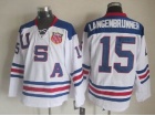 Team USA #15 Jamie Langenbrunner White 2010 Olympics Hockey Jerseys