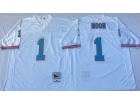 Houston Oilers #1 Warren Moon White Throwback Jersey