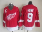 Detroit Red Wings #9 Gordie Howe Red Throwback CCM Jersey