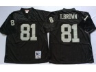 Oakland Raiders #81 Tim Brown Black Throwback Football Jerseys