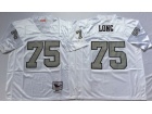 Oakland Raiders #75 Howie Long White with Silver Number Throwback Football Jerseys