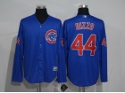 Chicago Cubs #44 Anthony Rizzo Blue Long Sleeve Baseball Jersey