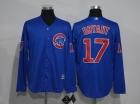 Chicago Cubs #17 Kris Bryant Blue Long Sleeve Baseball Jersey