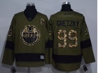 Edmonton Oilers #99 Wayne Gretzky Green Salute To Service Hockey Jersey