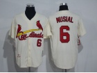 St. Louis Cardinals #6 Stan Musial Cream Throwback Jerseys