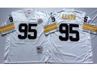 Pittsburgh Steelers #95 Greg Lloyd White Throwback Football Jerseys