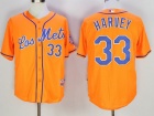 New York Mets #33 Matt Harvey Orange Cool Base Jersey