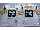 Pittsburgh Steelers #63 Dermonttt Dawson White Throwback Football Jerseys