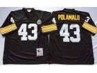 Pittsburgh Steelers #43 Troy Polamalu Black Throwback Football Jerseys