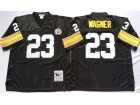 Pittsburgh Steelers #23 Mike Wagner Black Throwback Football Jerseys