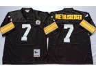 Pittsburgh Steelers #7 Ben Roethlisberger Black Throwback Football Jerseys