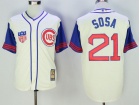 Chicago Cubs #21 Sammy Sosa Cream 1942 Turn Back Jersey