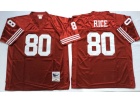 San Francisco 49ers #80 Jerry Rice Red Throwback Football Jerseys