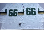 Green Bay Packers #66 Ray Nitschke White Throwback Long Sleeve Football Jerseys