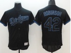 Los Angeles Dodgers #42 Jackie Robinson Black Lights Out Jersey