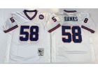 New York Giants #58 Carl Banks White Throwback Football Jerseys