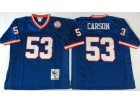 New York Giants #53 Harry Carson Blue Throwback Football Jerseys