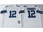 Dallas Cowboys #12 Roger Staubach White Throwback Football Jerseys