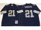 Dallas Cowboys #21 Deion Sanders Navy  Blue Throwback Football Jerseys