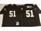 New Orleans Saints #51 Sam Mills Black Throwback Football Jerseys