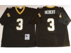 New Orleans Saints #3 Bobby Hebert Black Throwback Football Jerseys