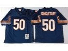 Chicago Bears #50 Mike Singletary Blue with Small Number Throwback Football Jerseys