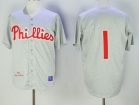 Philadelphia Phillies #1 Richie Ashburn Hepm Grey Throwback Jerseys