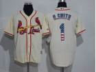 St. Louis Cardinals #1 Ozzie Smith Cream USA Flag Fashion Jersey