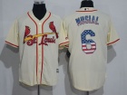 St. Louis Cardinals #6 Stan Musial Cream USA Flag Fashion Jersey