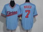 Minnesota Twins #7 Joe Mauer Blue Throwback Jersey